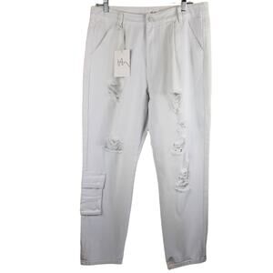 KanCan White Distroyed Distressed Painter Women's Jeans 13/30 NWT